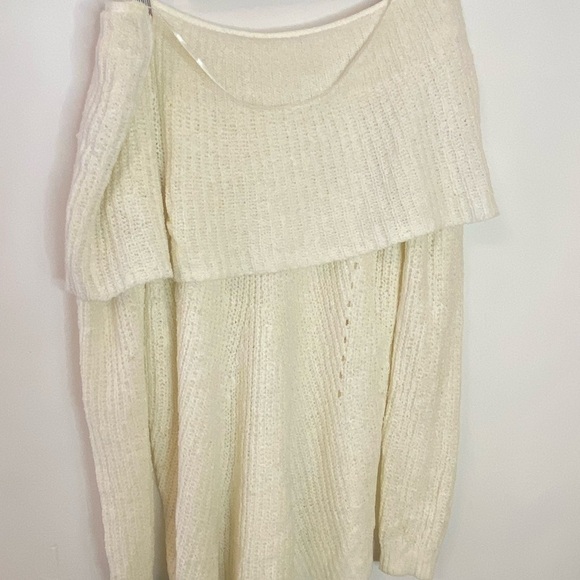 Anthropologie Moth Lucerne Off Shoulder Ecru Chenille Sweater - Picture 6 of 11